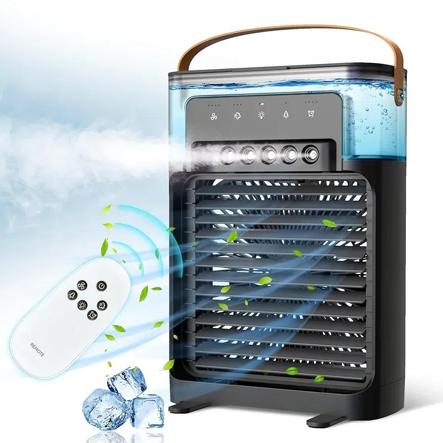 Portable Mini Air Cooler with Remote Control Black – Compact Personal Cooling Fan - Image 3