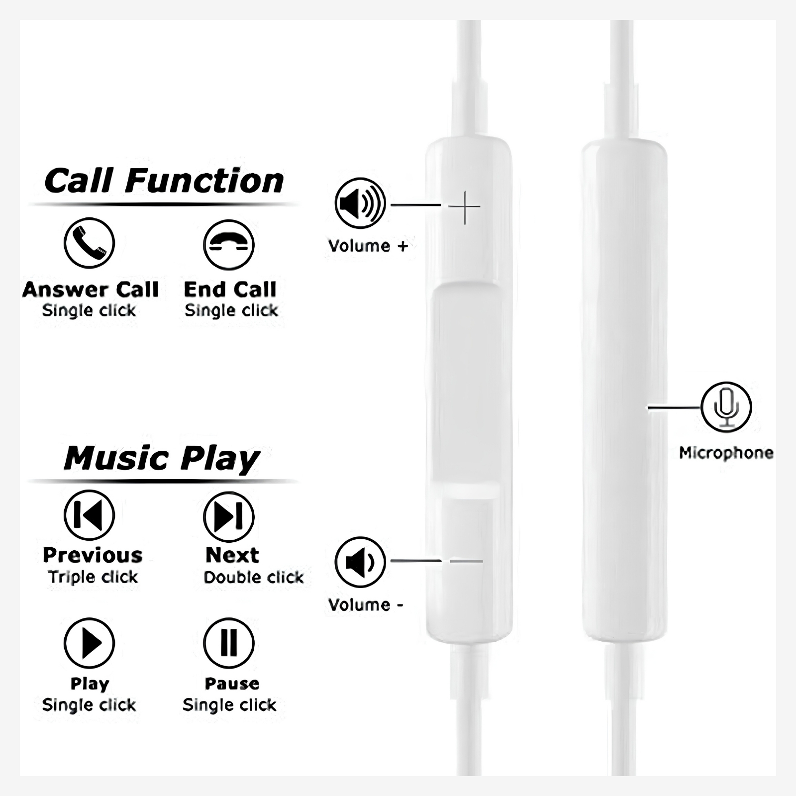 Premium Wired Earphones - In Line Control Crystal Clear Sound for iPhone | iMi Mart - Image 7