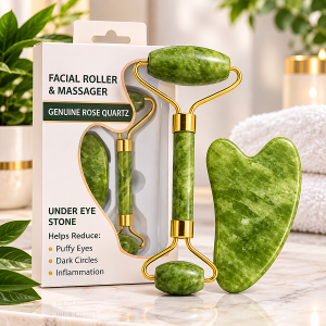 Jade Roller and Gua Sha Facial Massager Set