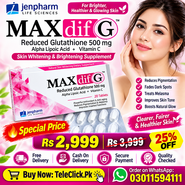 Jenpharm MAXdif G Reduced Glutathione 500mg In Pakistan