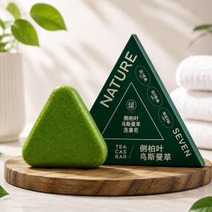 Nature Seven Herbal Soap Bar – Green Triangle Shape, Pack of 1
