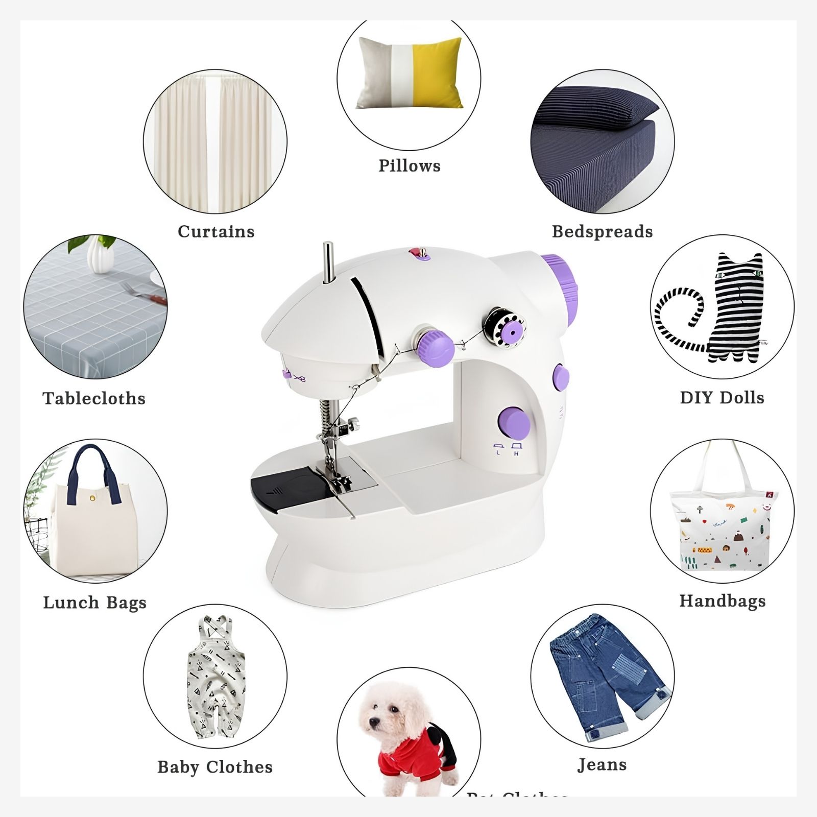 Mini Sewing Machine Portable with 25 Thread Coils - Electric Household | iMi Mart - Image 2